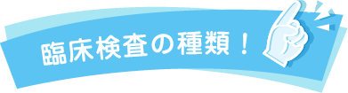 臨床検査の種類！